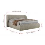 Łóżko tapicerowane CAELA CLASSIC 200x200 - materac piankowy - beżowy, struktura