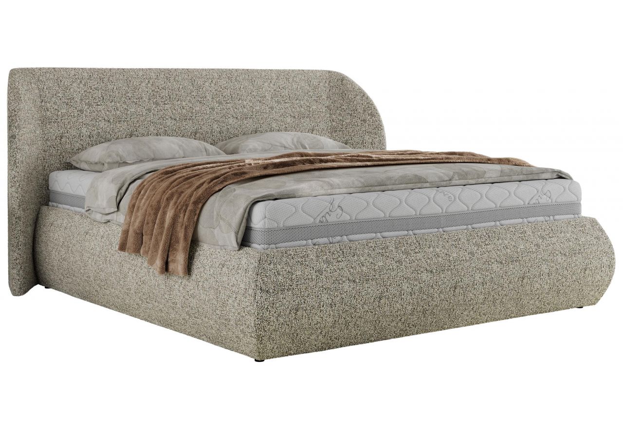 Łóżko tapicerowane CAELA CLASSIC 180x200 - materac pocket - beżowy, struktura