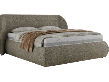 Łóżko tapicerowane CAELA CLASSIC 200x200 - materac piankowy - szary, struktura
