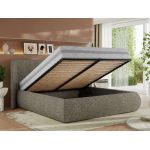 Łóżko tapicerowane CAELA CLASSIC 200x200 - materac piankowy - szary, struktura