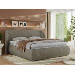 Łóżko tapicerowane CAELA CLASSIC 140x200 - materac pocket - szary, struktura