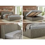 Łóżko tapicerowane CAELA CLASSIC 180x200 - materac pocket - szary, struktura