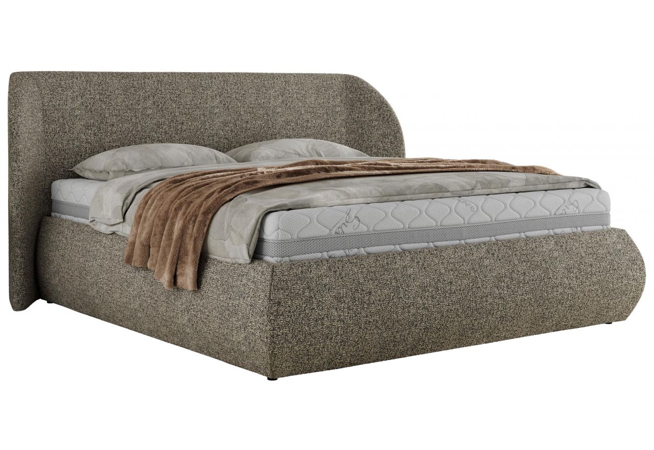 Łóżko tapicerowane CAELA CLASSIC 180x200 - materac multipocket - szary, struktura