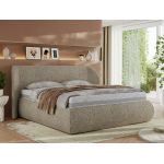 Łóżko tapicerowane CAELA CLASSIC 180x200 - materac piankowy - ciemnobeżowy, struktura