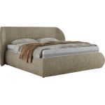 Łóżko tapicerowane CAELA CLASSIC 140x200 - materac pocket - ciemnobeżowy, struktura