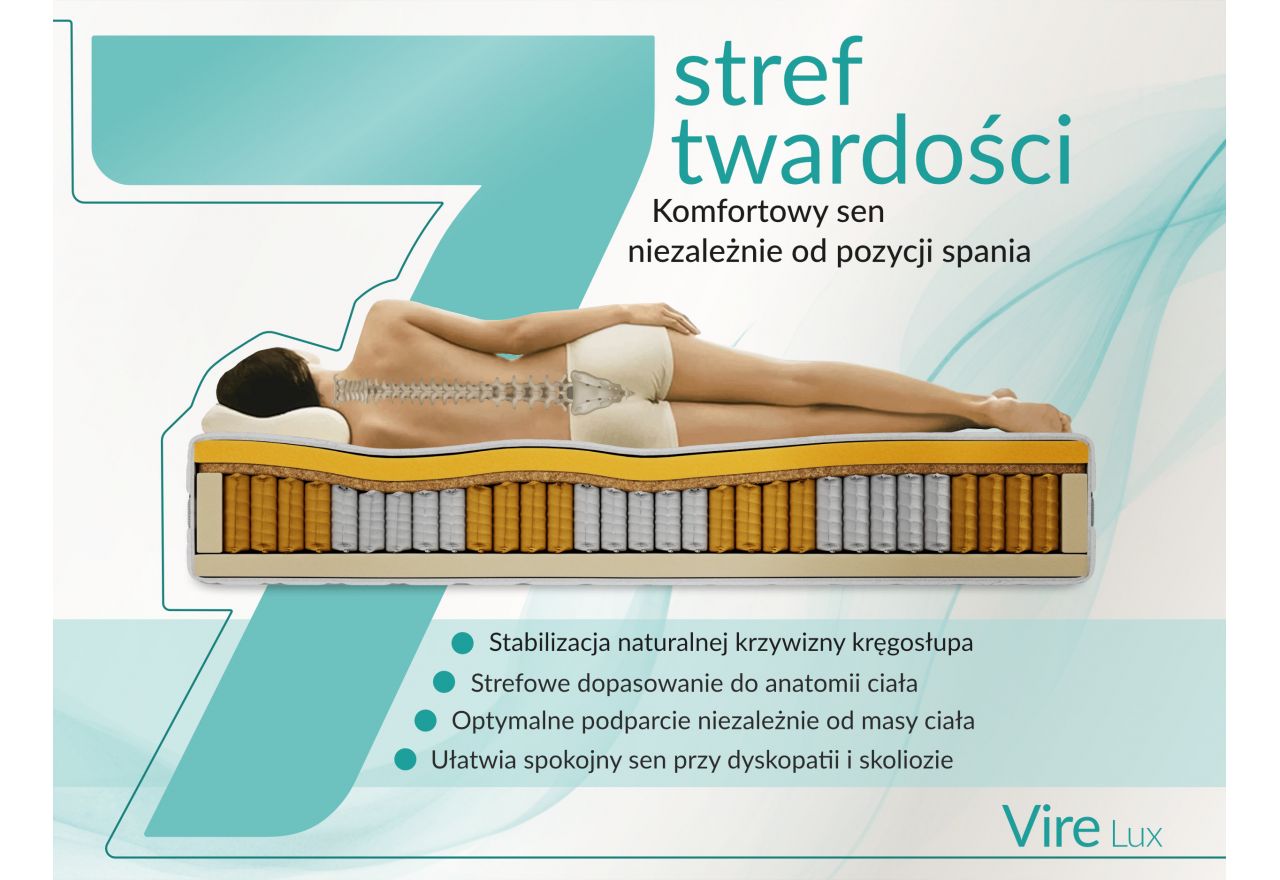 Łóżko tapicerowane CAELA CLASSIC 200x200 - materac pocket - ciemnobeżowy, struktura