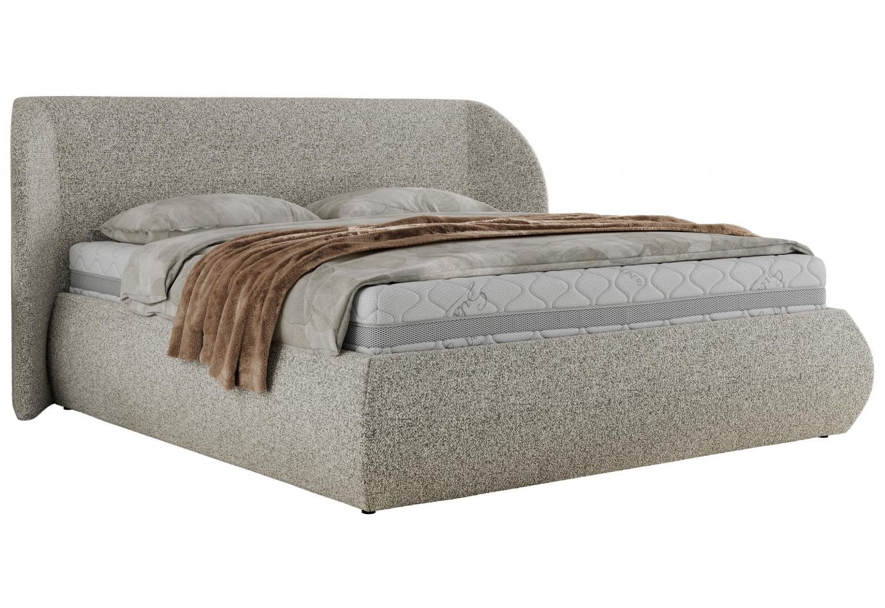 Łóżko tapicerowane CAELA CLASSIC 200x200 - jasnoszary, struktura