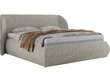 Łóżko tapicerowane CAELA CLASSIC 140x200 - materac pocket - jasnoszary, struktura