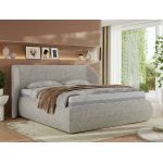 Łóżko tapicerowane CAELA CLASSIC 180x200 - materac pocket - jasnoszary, struktura