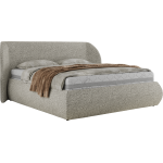 Łóżko tapicerowane CAELA CLASSIC 160x200 - materac multipocket - jasnoszary, struktura
