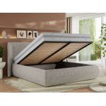 Łóżko tapicerowane CAELA CLASSIC 180x200 - materac multipocket - jasnoszary, struktura