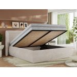 Łóżko tapicerowane CAELA CLASSIC 160x200 - materac piankowy - beżowy, sztruks