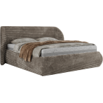 Łóżko tapicerowane CAELA CLASSIC 180x200 - materac piankowy - jasnobrązowy, sztruks