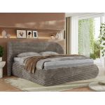 Łóżko tapicerowane CAELA CLASSIC 140x200 - materac pocket - jasnobrązowy, sztruks