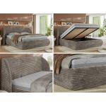 Łóżko tapicerowane CAELA CLASSIC 140x200 - materac pocket - jasnobrązowy, sztruks