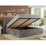 Łóżko tapicerowane CAELA CLASSIC 160x200 - materac pocket - jasnobrązowy, sztruks