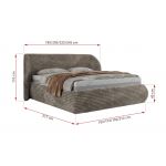 Łóżko tapicerowane CAELA CLASSIC 160x200 - materac multipocket - jasnobrązowy, sztruks