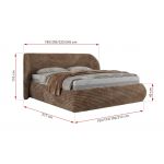 Łóżko tapicerowane CAELA CLASSIC 180x200 - brązowy, sztruks