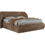 Łóżko tapicerowane CAELA CLASSIC 140x200 - materac piankowy - brązowy, sztruks