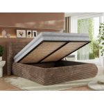 Łóżko tapicerowane CAELA CLASSIC 140x200 - materac pocket - brązowy, sztruks