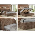 Łóżko tapicerowane CAELA CLASSIC 160x200 - materac pocket - brązowy, sztruks
