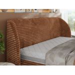 Łóżko tapicerowane CAELA CLASSIC 140x200 - materac multipocket - pomarańczowy, sztruks