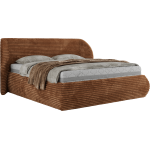 Łóżko tapicerowane CAELA CLASSIC 160x200 - materac multipocket - pomarańczowy, sztruks