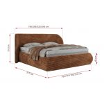Łóżko tapicerowane CAELA CLASSIC 180x200 - materac multipocket - pomarańczowy, sztruks