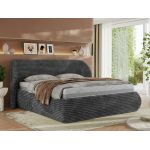 Łóżko tapicerowane CAELA CLASSIC 160x200 - materac multipocket - szary, sztruks