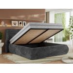 Łóżko tapicerowane CAELA CLASSIC 160x200 - materac multipocket - szary, sztruks