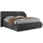 Łóżko tapicerowane CAELA CLASSIC 160x200 - materac multipocket - szary, sztruks