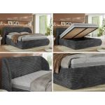 Łóżko tapicerowane CAELA CLASSIC 180x200 - materac multipocket - szary, sztruks