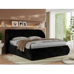 Łóżko tapicerowane CAELA CLASSIC 140x200 - czarny, sztruks