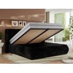 Łóżko tapicerowane CAELA CLASSIC 160x200 - czarny, sztruks