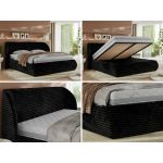 Łóżko tapicerowane CAELA CLASSIC 200x200 - czarny, sztruks