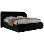 Łóżko tapicerowane CAELA CLASSIC 200x200 - czarny, sztruks