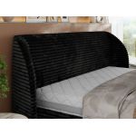 Łóżko tapicerowane CAELA CLASSIC 140x200 - materac pocket - czarny, sztruks
