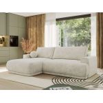 Narożnik RINA L - strona lewa - kremowy, szenil grubo tkany