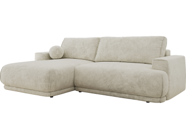 Narożnik RINA L - strona lewa - kremowy, szenil grubo tkany