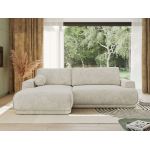 Narożnik RINA L - strona lewa - kremowy, szenil grubo tkany