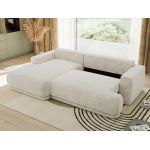 Narożnik RINA L - strona lewa - kremowy, szenil grubo tkany