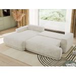 Narożnik RINA L - strona lewa - kremowy, szenil grubo tkany