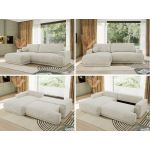 Narożnik RINA L - strona lewa - kremowy, szenil grubo tkany