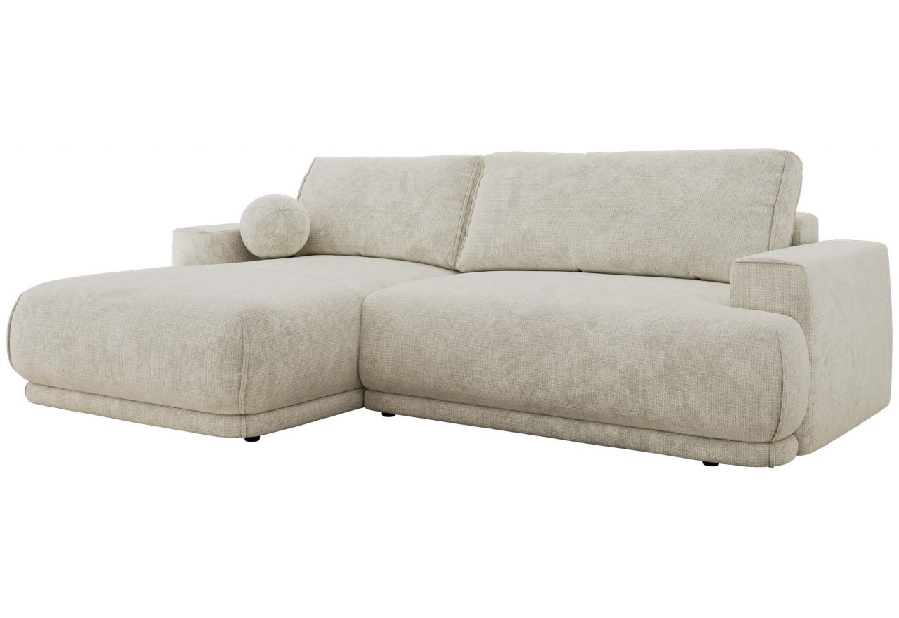 Narożnik RINA L - strona lewa - kremowy, szenil grubo tkany