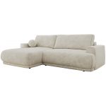 Narożnik RINA L - strona lewa - kremowy, szenil grubo tkany