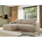 Narożnik RINA L - strona lewa - beżowy, szenil grubo tkany