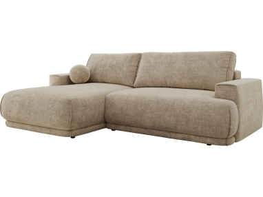 Narożnik RINA L - strona lewa - beżowy, szenil grubo tkany