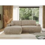 Narożnik RINA L - strona lewa - beżowy, szenil grubo tkany