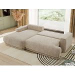 Narożnik RINA L - strona lewa - beżowy, szenil grubo tkany