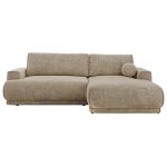 Narożnik RINA L - strona lewa - beżowy, szenil grubo tkany